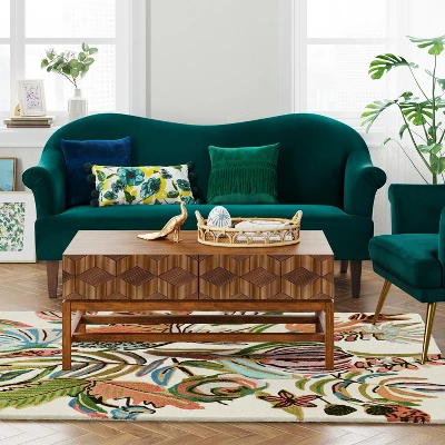 Floral Wool Tufted Area Rug Pink/White - Opalhouse™ 2 Floral Wool Tufted Area Rug Pink/White - Opalhouse™ - Image 2