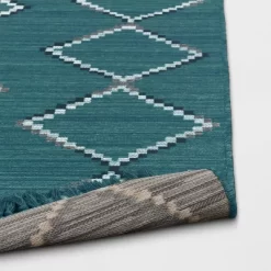 5' X 7' Soft Moroccan Tapestry With Double Knot Fringe Woven Outdoor Rug Teal - Opalhouse™ -Opalhouse Living Outlet Store GUEST 3a15645d 40e3 4c67 92df d55f6ad30a10