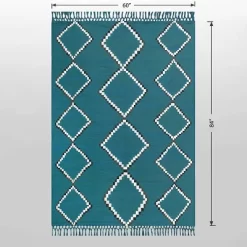 5' X 7' Soft Moroccan Tapestry With Double Knot Fringe Woven Outdoor Rug Teal - Opalhouse™ -Opalhouse Living Outlet Store GUEST 59e527ba 7512 4b3c 92ea 0b2f51cfc486