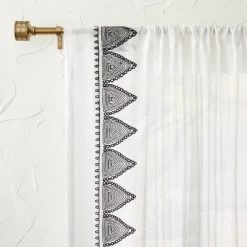 1pc Light Filtering Diamond Border Window Curtain Panel White - Opalhouse™ Designed With Jungalow™ -Opalhouse Living Outlet Store GUEST 7192bb6b 2dca 4ad8 a530 ba36b505b13d