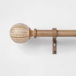 Carved Light Woodtone Ball Curtain Rod Natural - Opalhouse™ -Opalhouse Living Outlet Store GUEST 7e070734 076e 44dc 94e6 de22767e0af4
