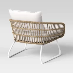 Southport Outdoor Patio Chair With Metal Legs, Club Chair Natural/White - Opalhouse™ -Opalhouse Living Outlet Store GUEST 85f574ff c7e7 4d01 b943 e6500f46c5aa