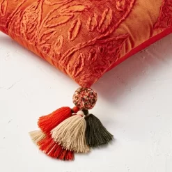 14"x20" Oblong Embroidered Leaf Pattern Accent Pillow Rust - Opalhouse™ Designed With Jungalow™ -Opalhouse Living Outlet Store GUEST d63fc097 241b 42e6 a759 c0f0cd01ee03