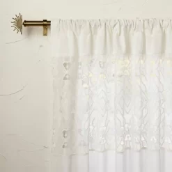 1pc Sheer Banded Geo Macrame Window Curtain Panel White - Opalhouse™ Designed With Jungalow™ -Opalhouse Living Outlet Store GUEST e45ca8b5 c8fb 4bcd 9418 e1344d66992c