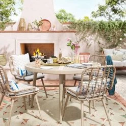 Leona 46" Round Crushed Bamboo Stamped Steel Top Patio Dining Table - Opalhouse™ -Opalhouse Living Outlet Store GUEST f04b764c a584 4bfe b9ea 6c0ea8ed5c2c